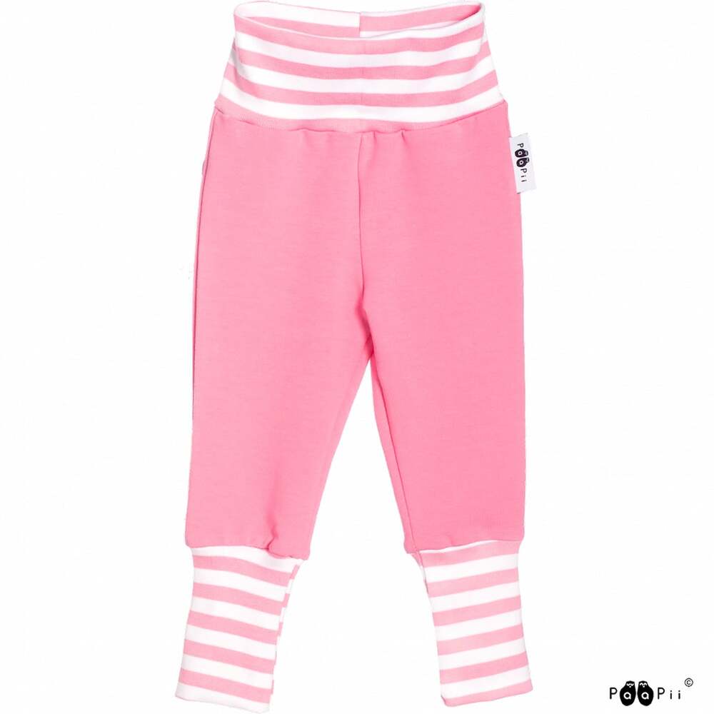 PaaPii Pink Organic Cotton Baby Sweatpants | Size 0-3M